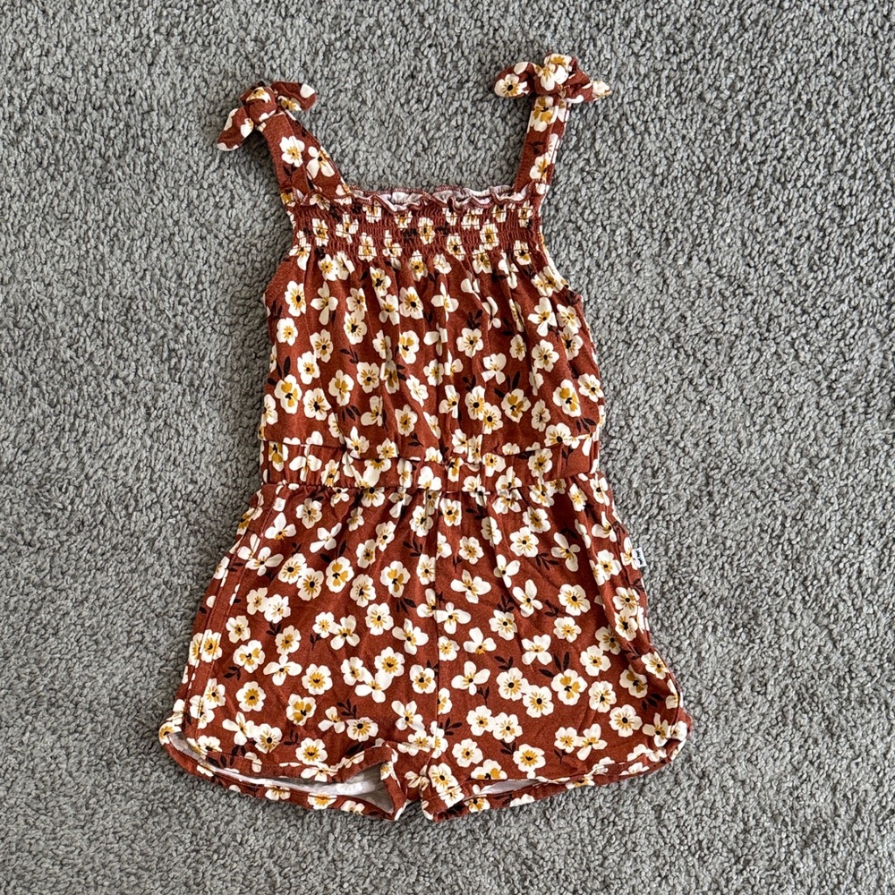 Little Sleepies PLAY Floral Brown Kids Romper - 3T